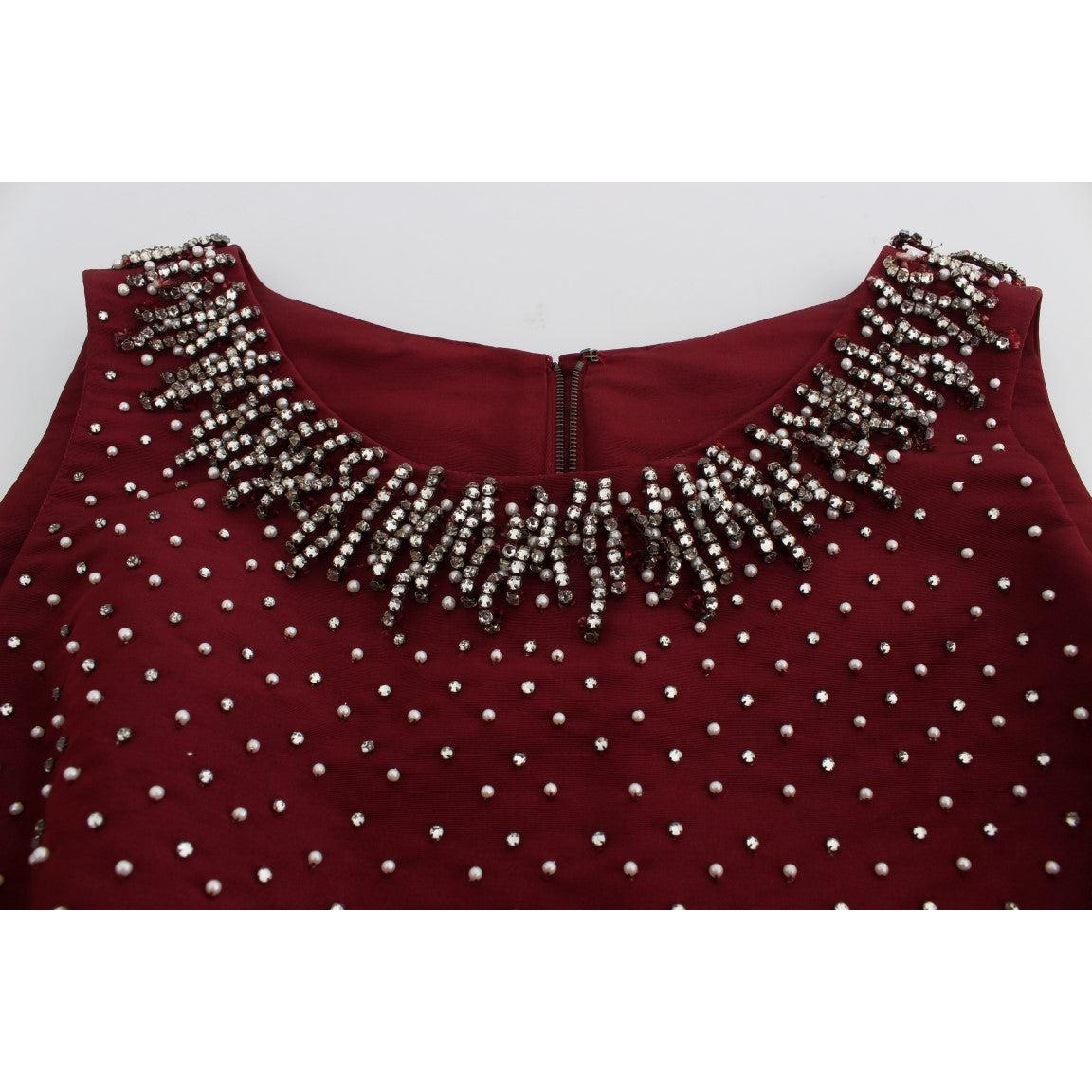 Bordeaux Crystal Ball Gown Full Dress - coffeewithmee2