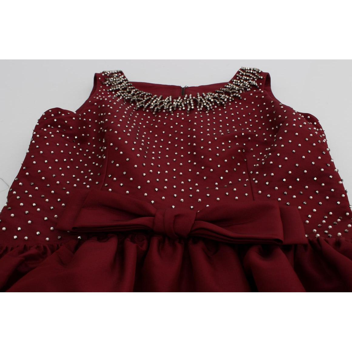 Bordeaux Crystal Ball Gown Full Dress - coffeewithmee2