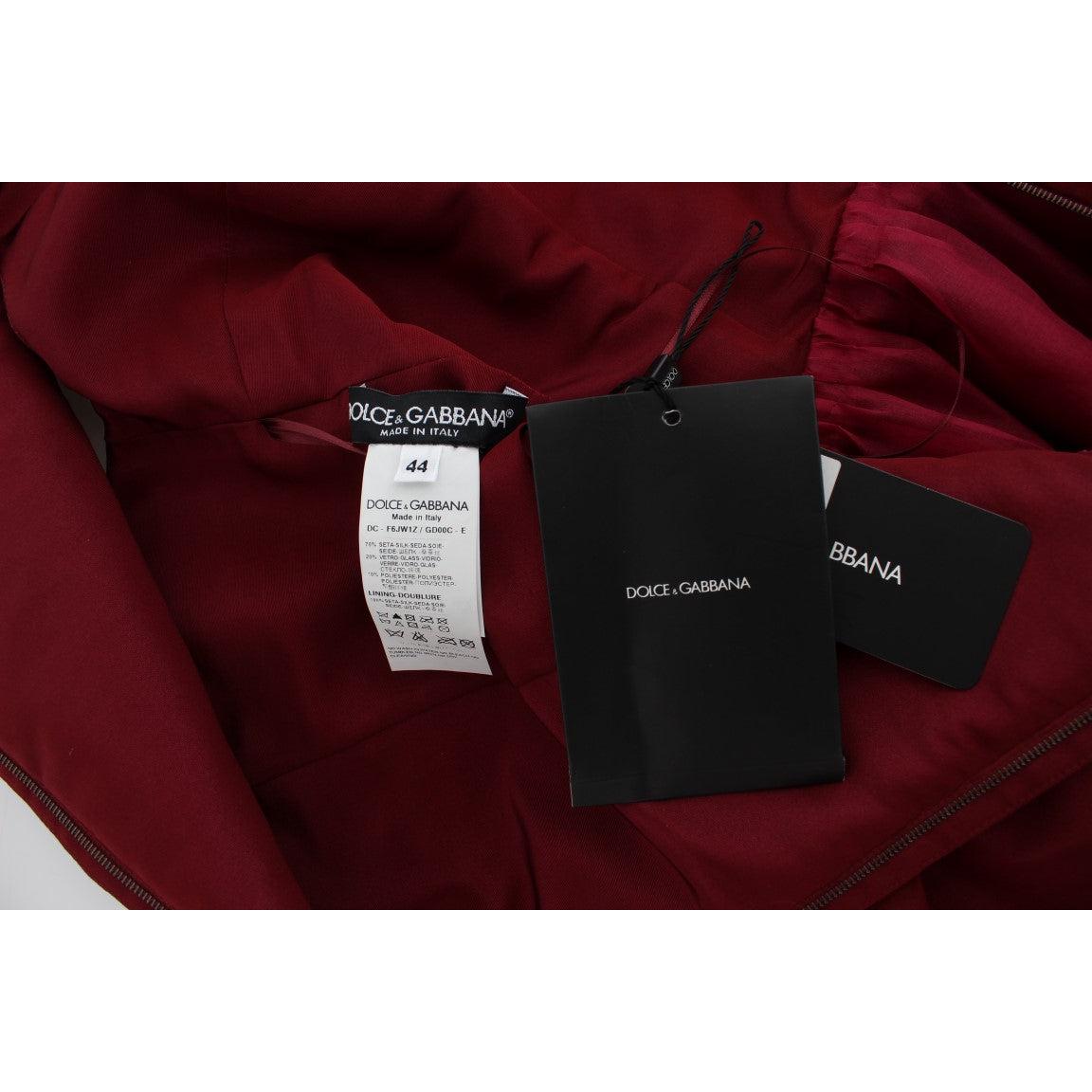 Bordeaux Crystal Ball Gown Full Dress - coffeewithmee2