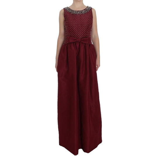 Bordeaux Crystal Ball Gown Full Dress - coffeewithmee2
