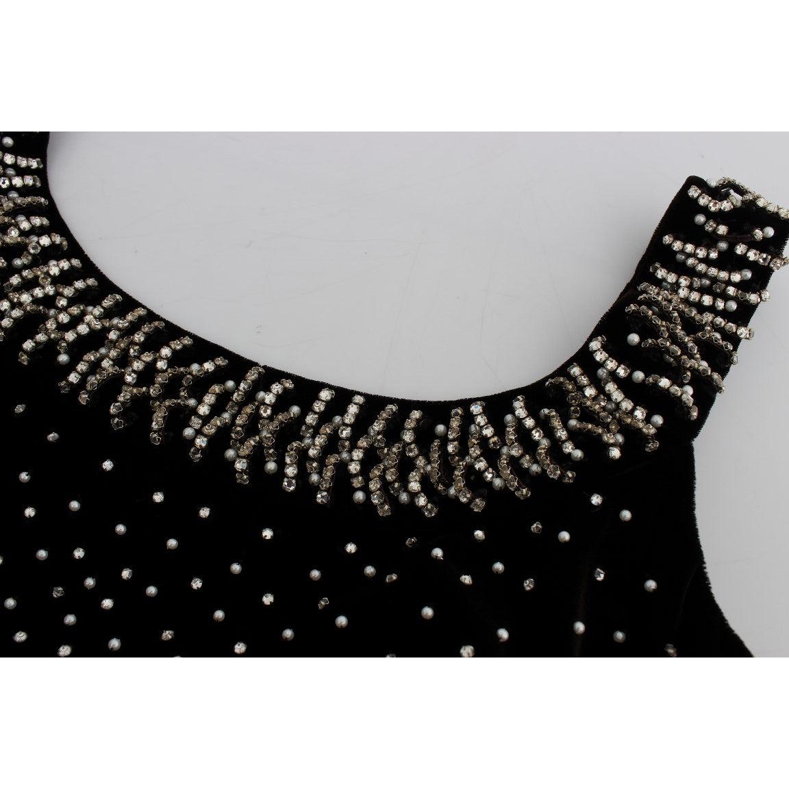 Brown Velvet Crystal Sheath Gown Dress - coffeewithmee2