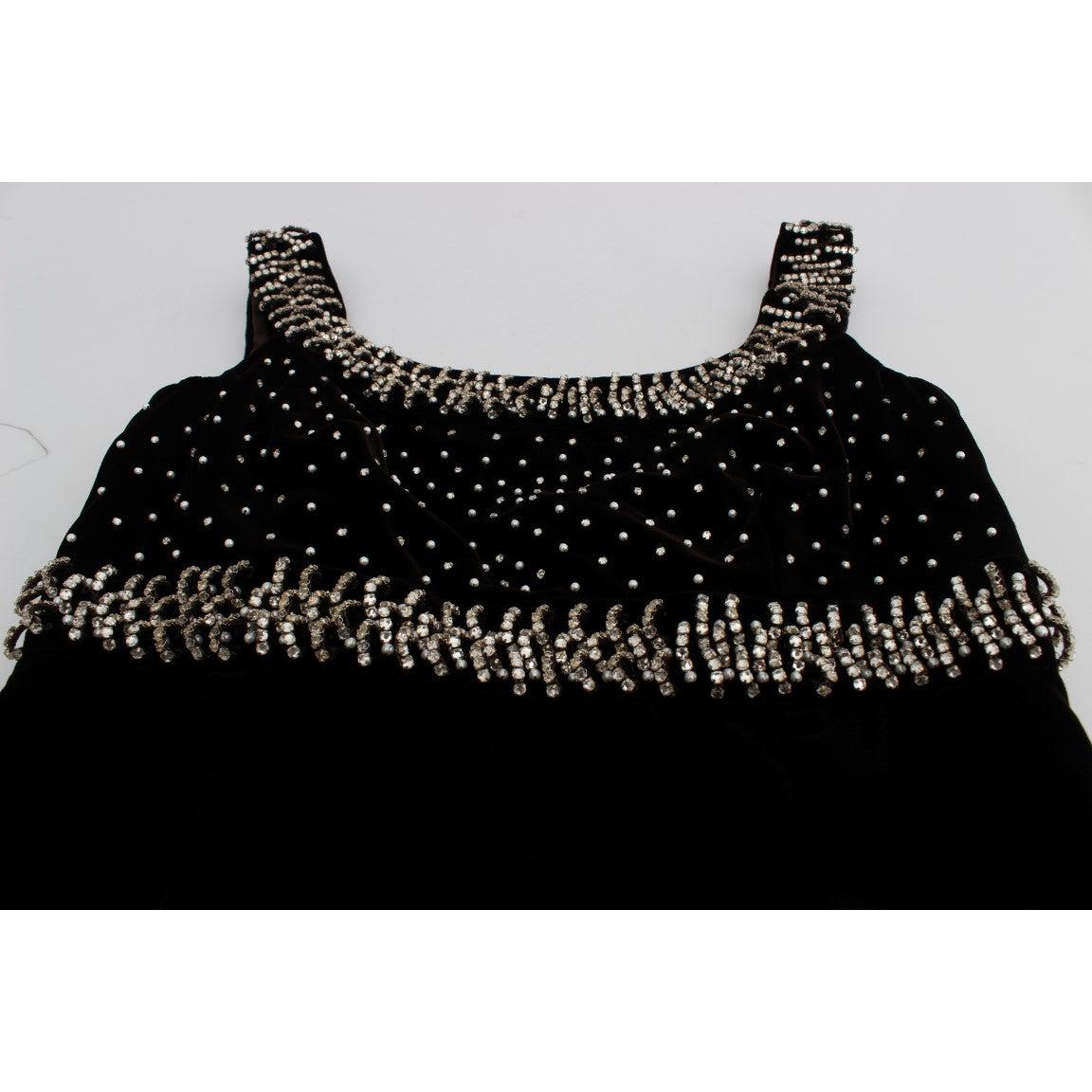 Brown Velvet Crystal Sheath Gown Dress - coffeewithmee2