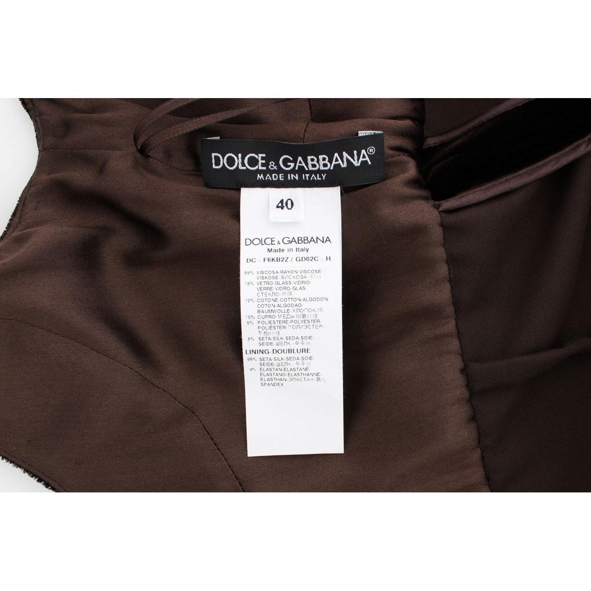 Brown Velvet Crystal Sheath Gown Dress - coffeewithmee2