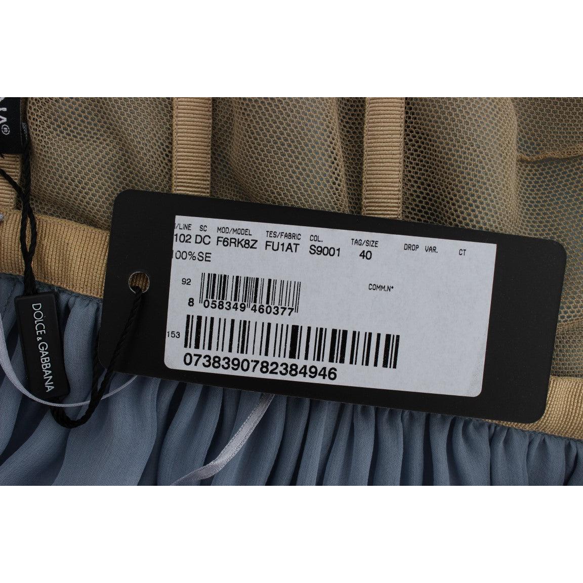 Blue Silk Crystal Sheath Gown Ball Dress - coffeewithmee2