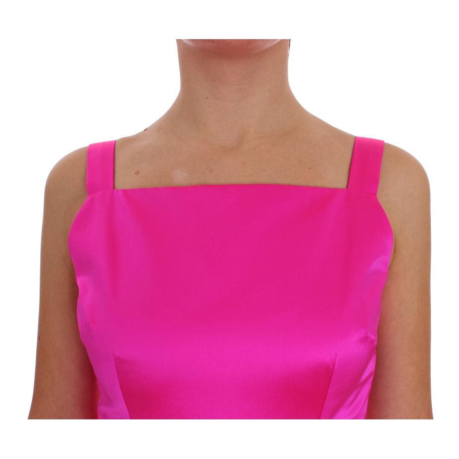 Pink Silk Long Sheath Ball Gown Dress - coffeewithmee2