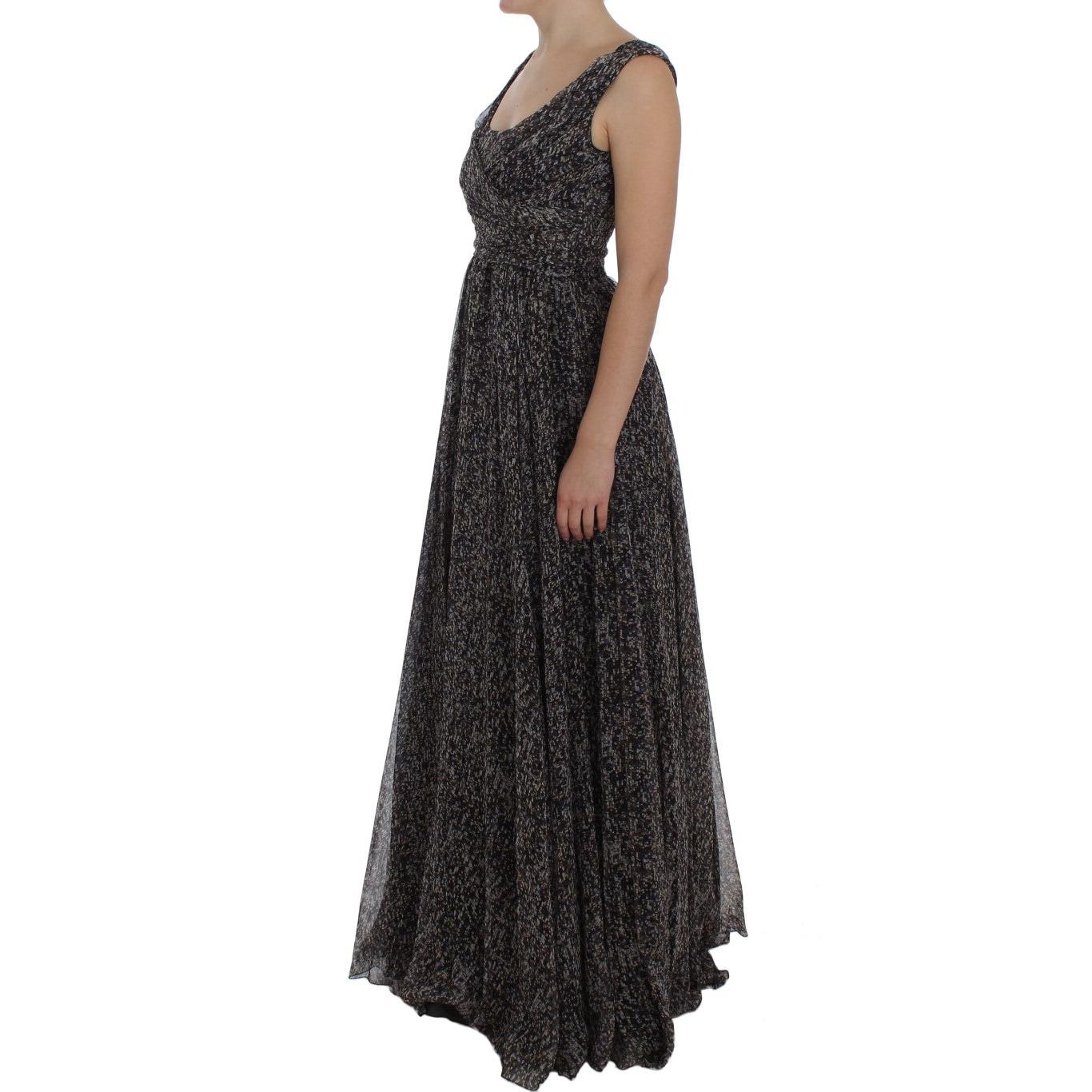 Dark Silk Shift Gown Full Length Dress - coffeewithmee2