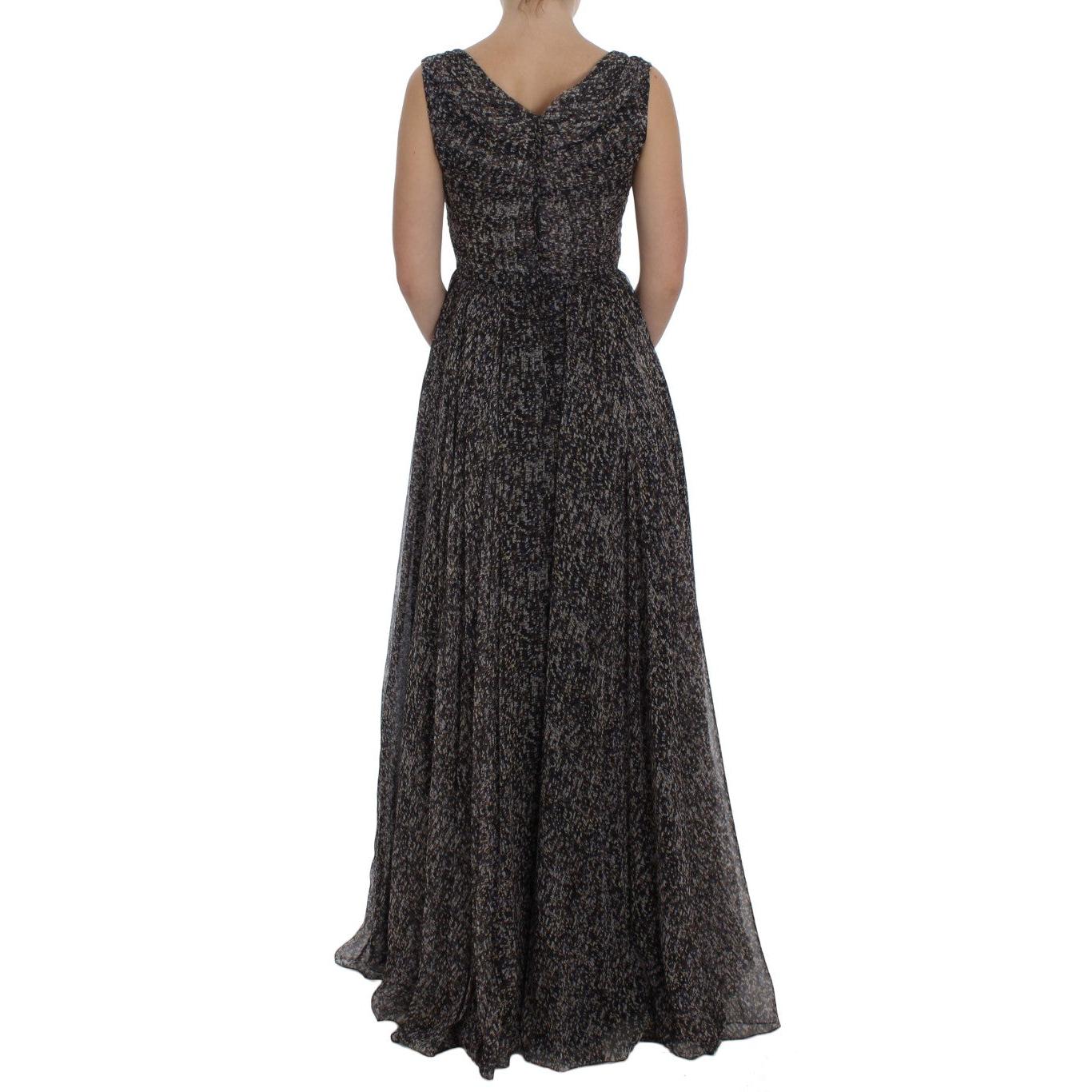 Dark Silk Shift Gown Full Length Dress - coffeewithmee2