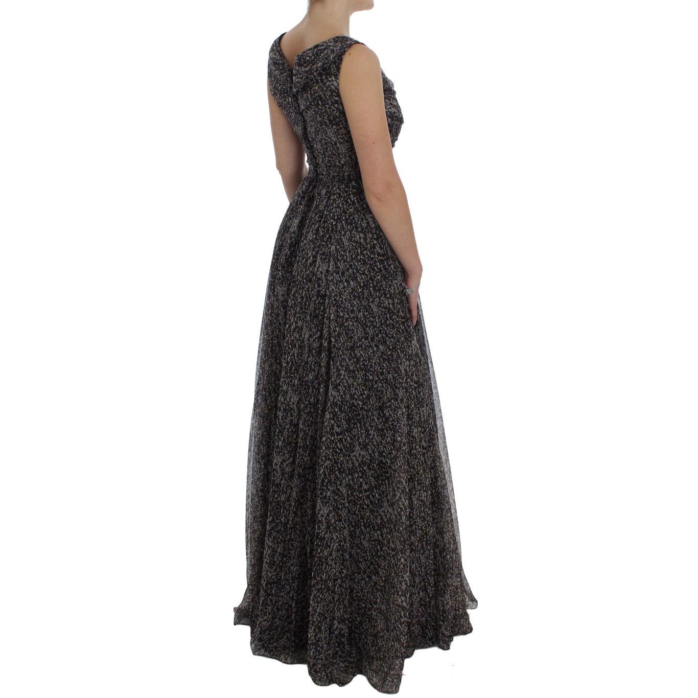 Dark Silk Shift Gown Full Length Dress - coffeewithmee2