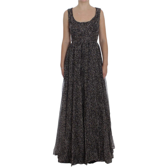 Dark Silk Shift Gown Full Length Dress - coffeewithmee2