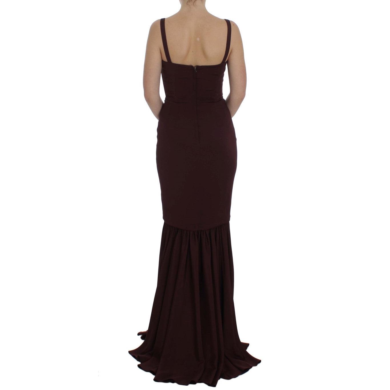 Bordeaux Stretch Full Length Sheath Dress - coffeewithmee2