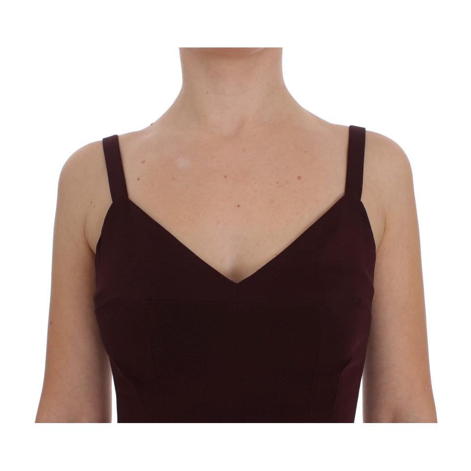 Bordeaux Stretch Full Length Sheath Dress - coffeewithmee2