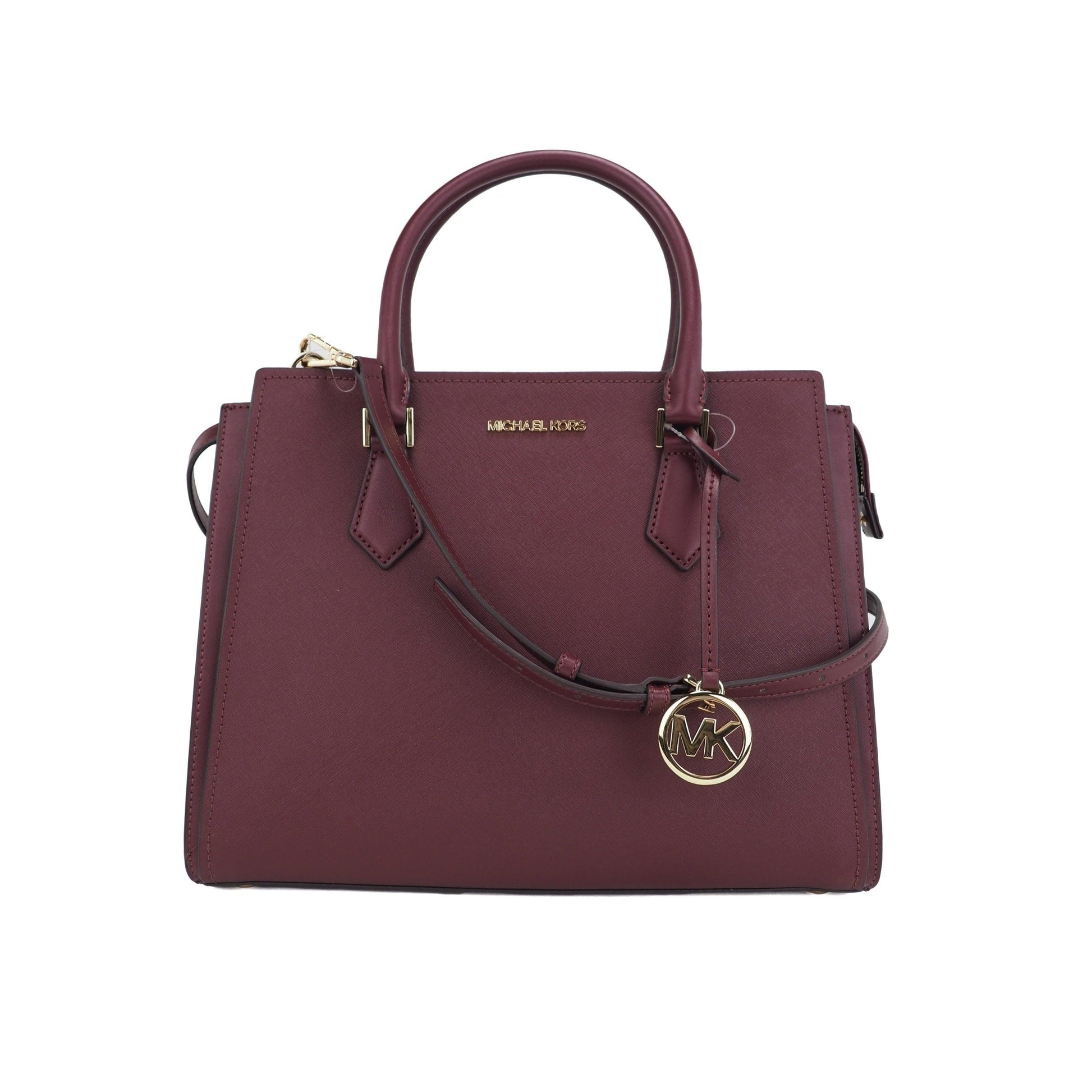 Hope Leather Large Satchel Bag Crossbody Handbag (Merlot) - coffeewithmee2