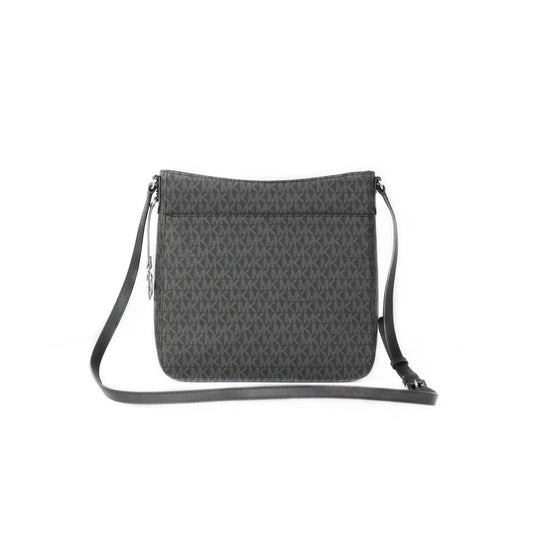 Jet Set Large Signature Messenger Crossbody Bag (Black Signature) - coffeewithmee2