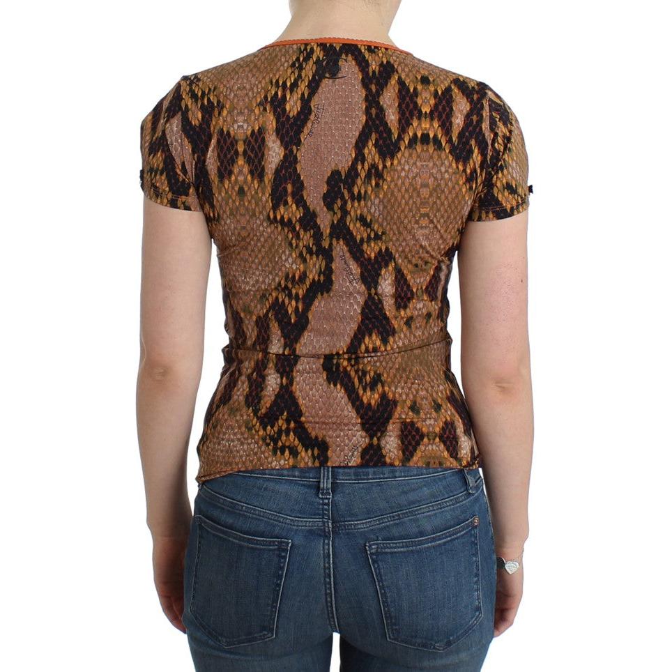 Brown snake printed top - coffeewithmee2