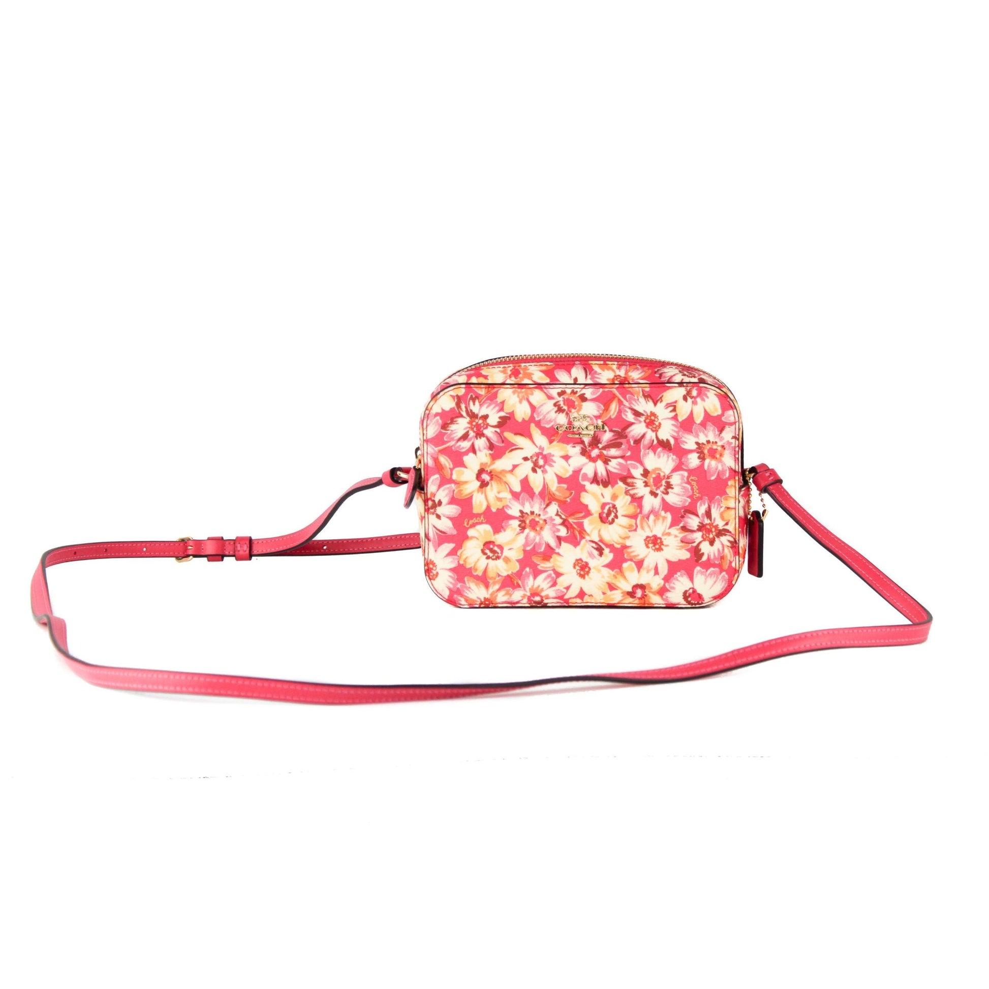 Signature Coated Canvas and Leather Mini Camera Bag Crossbody Handbag - coffeewithmee2