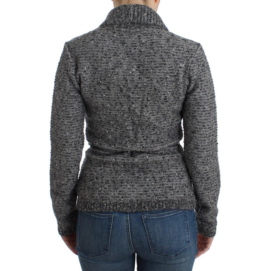 Gray wool knitted cardigan - coffeewithmee2