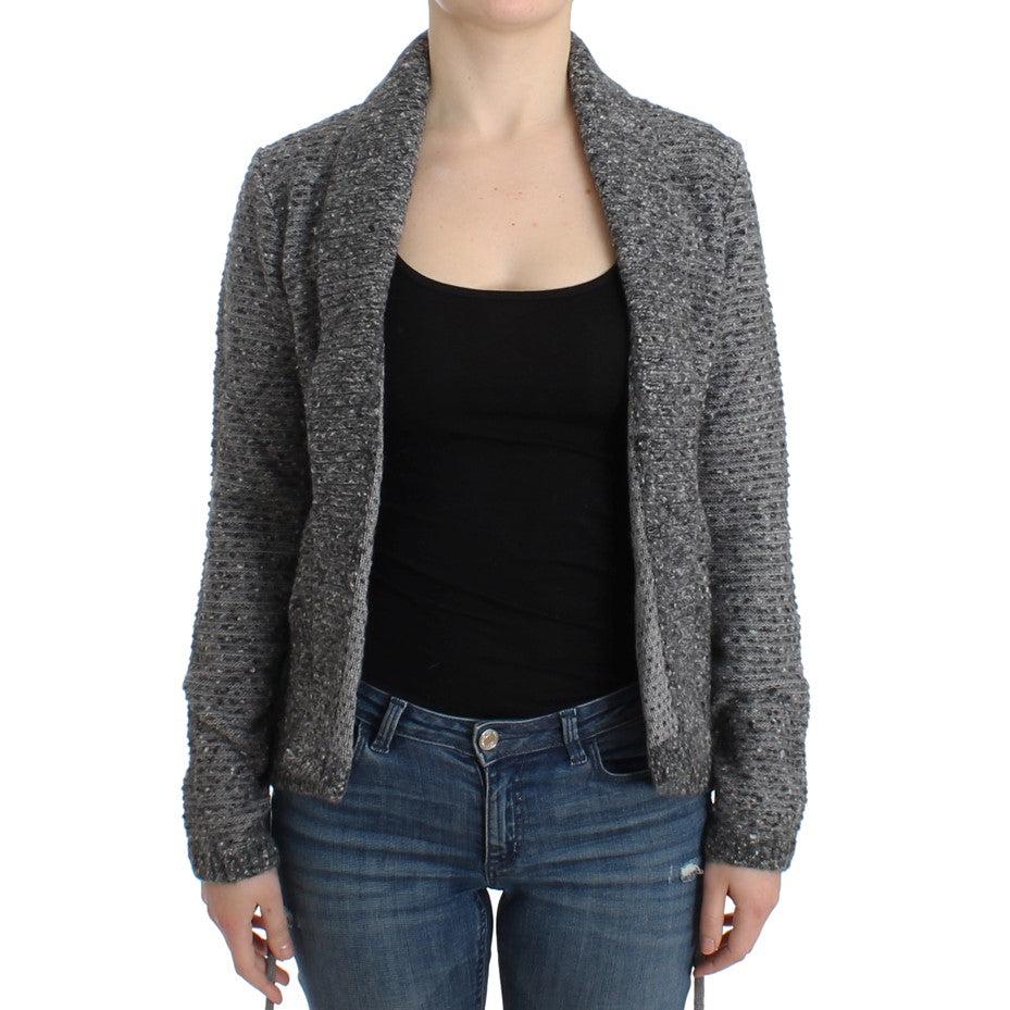 Gray wool knitted cardigan - coffeewithmee2