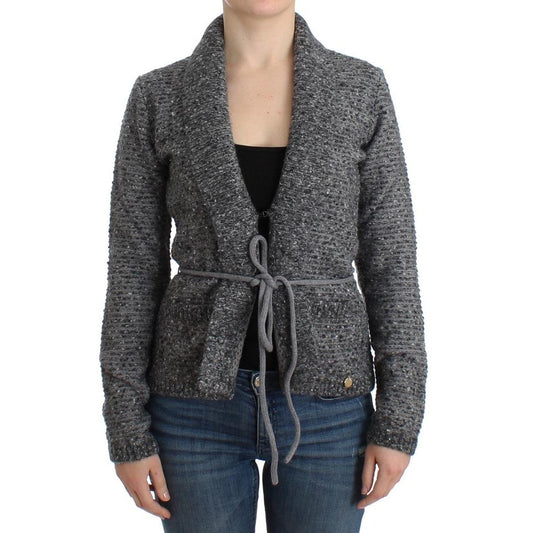 Gray wool knitted cardigan - coffeewithmee2