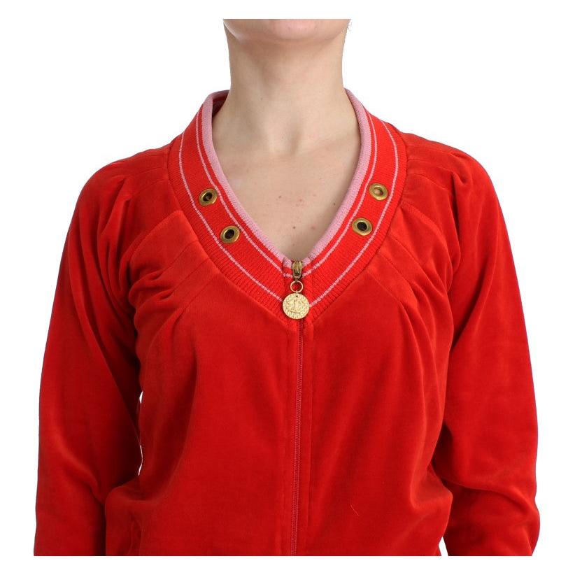 Red velvet zipup sweater - coffeewithmee2
