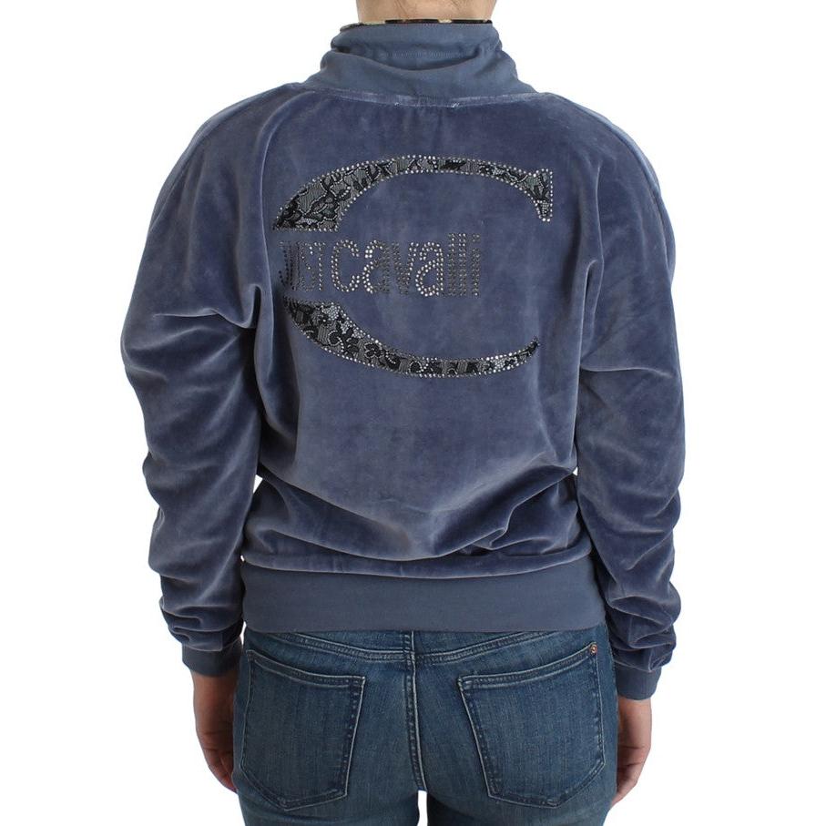 Blue velvet cotton sweater - coffeewithmee2