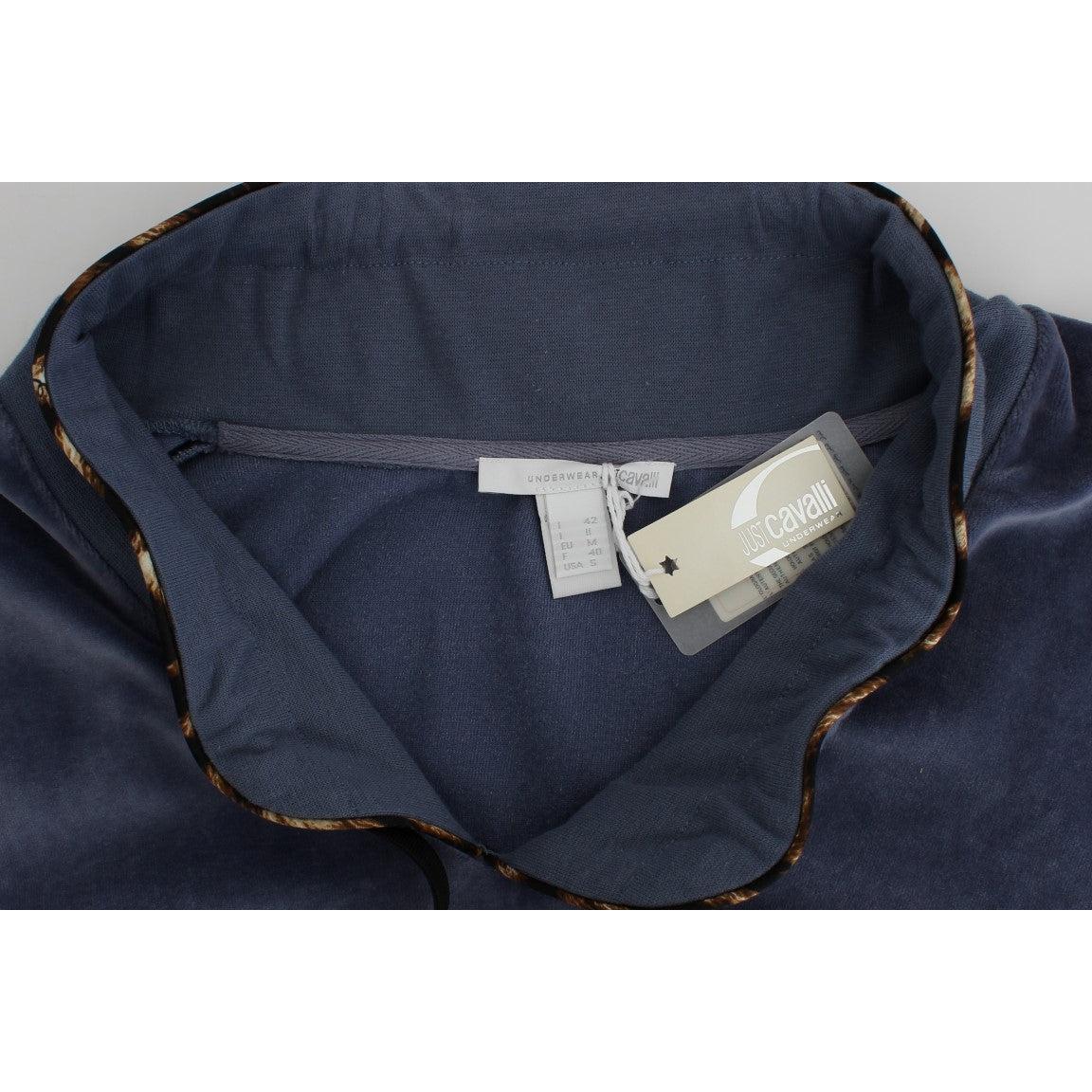 Blue velvet cotton sweater - coffeewithmee2