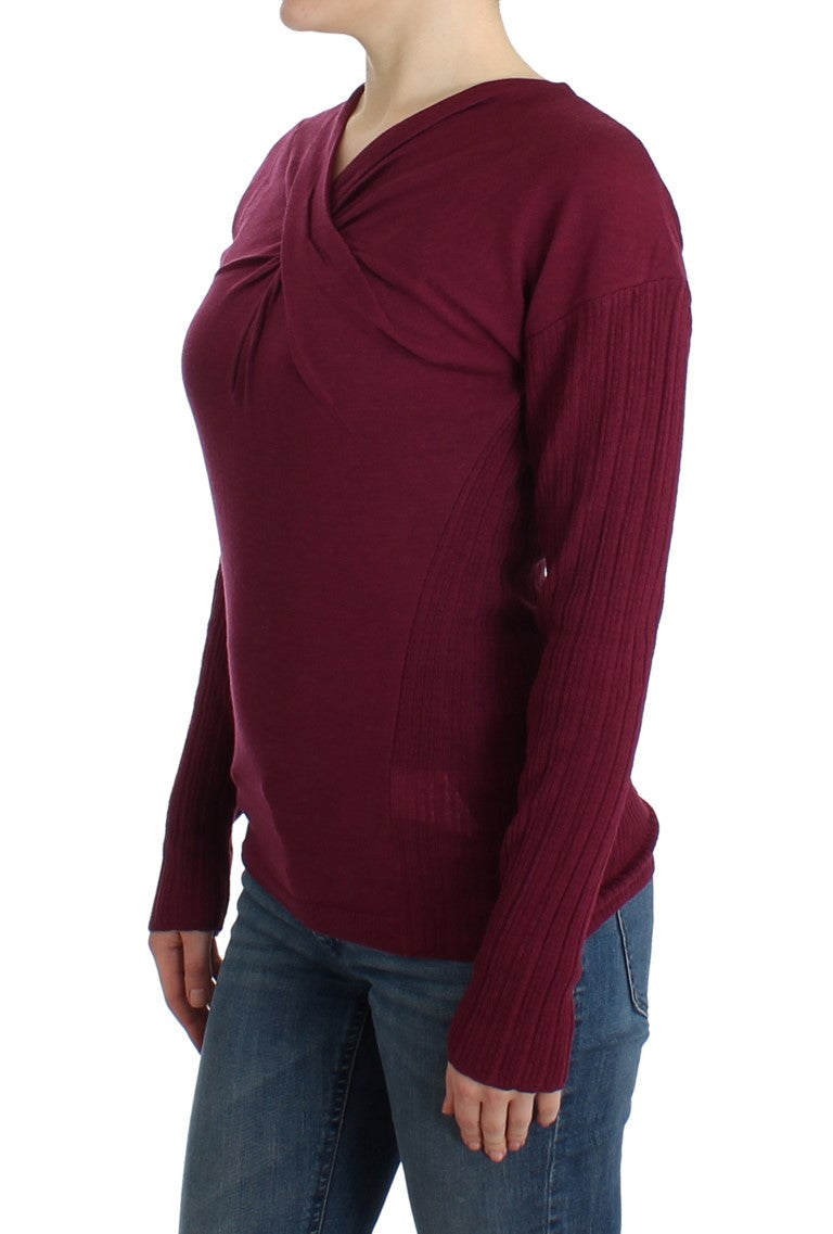 Purple knitted wool sweater - coffeewithmee2