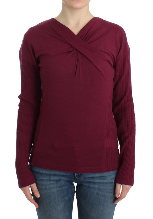 Purple knitted wool sweater - coffeewithmee2