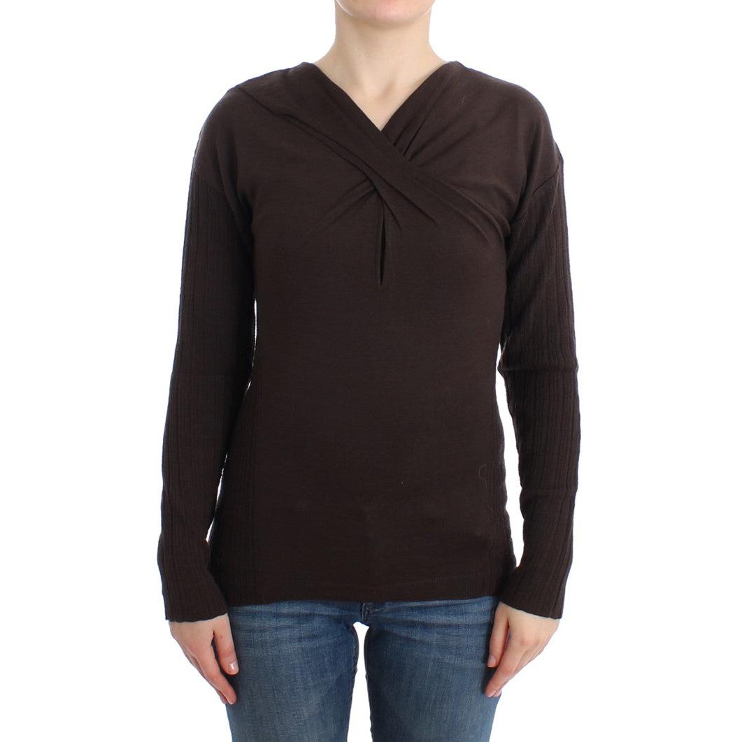 Brown knitted wool sweater - coffeewithmee2
