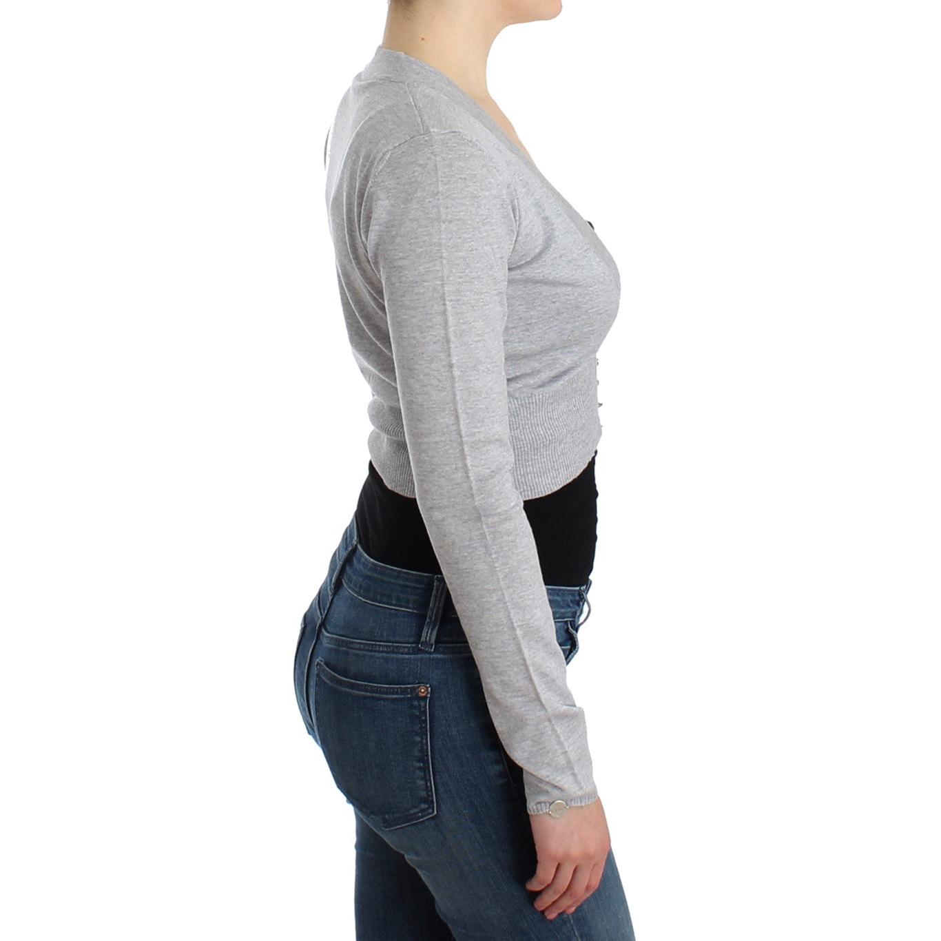 Gray cropped wool cardigan - coffeewithmee2