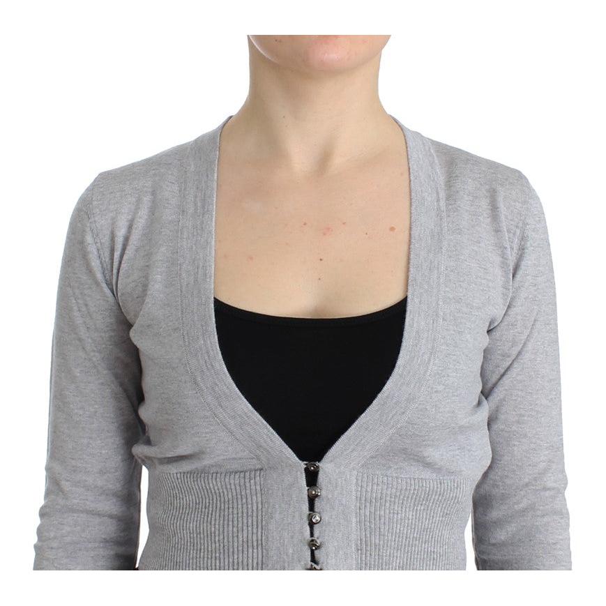Gray cropped wool cardigan - coffeewithmee2