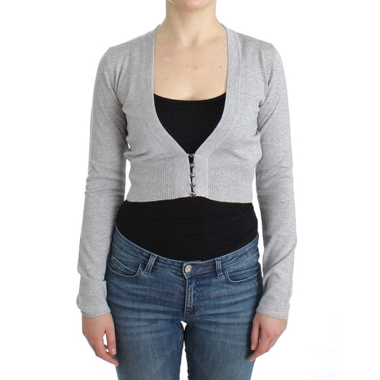 Gray cropped wool cardigan - coffeewithmee2