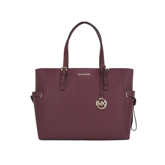 Gilly Large Leather Travel Drawstring Shoulder Tote Bag Handbag (Merlot) - coffeewithmee2