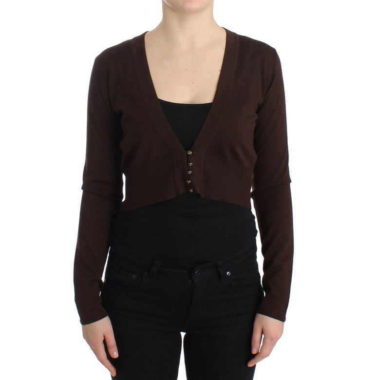 Brown cropped wool cardigan - coffeewithmee2