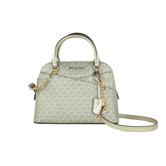 Jet Set Travel Medium Signature PVC Dome X Cross Satchel Handbag (Pale Gold) - coffeewithmee2