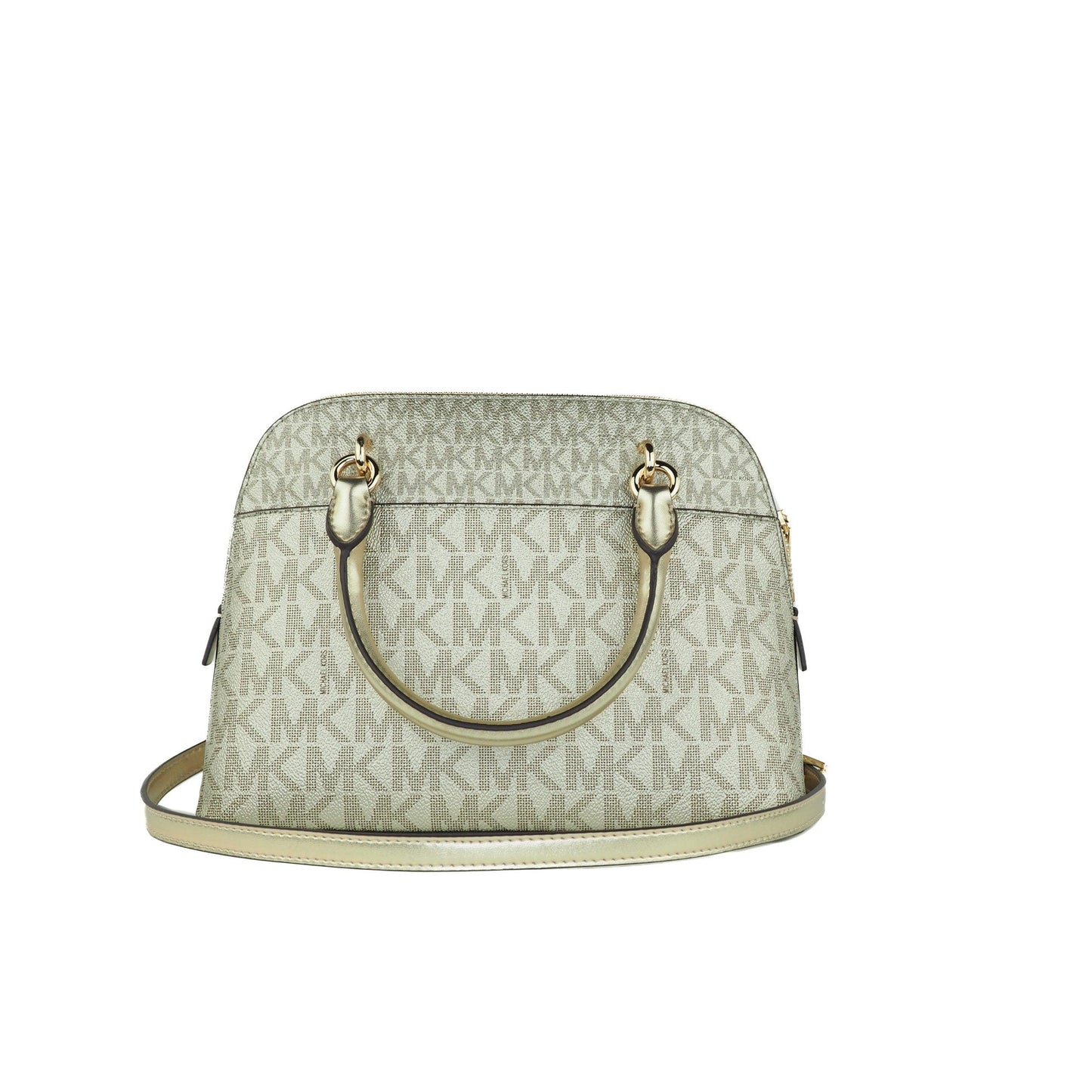 Jet Set Travel Medium Signature PVC Dome X Cross Satchel Handbag (Pale Gold) - coffeewithmee2
