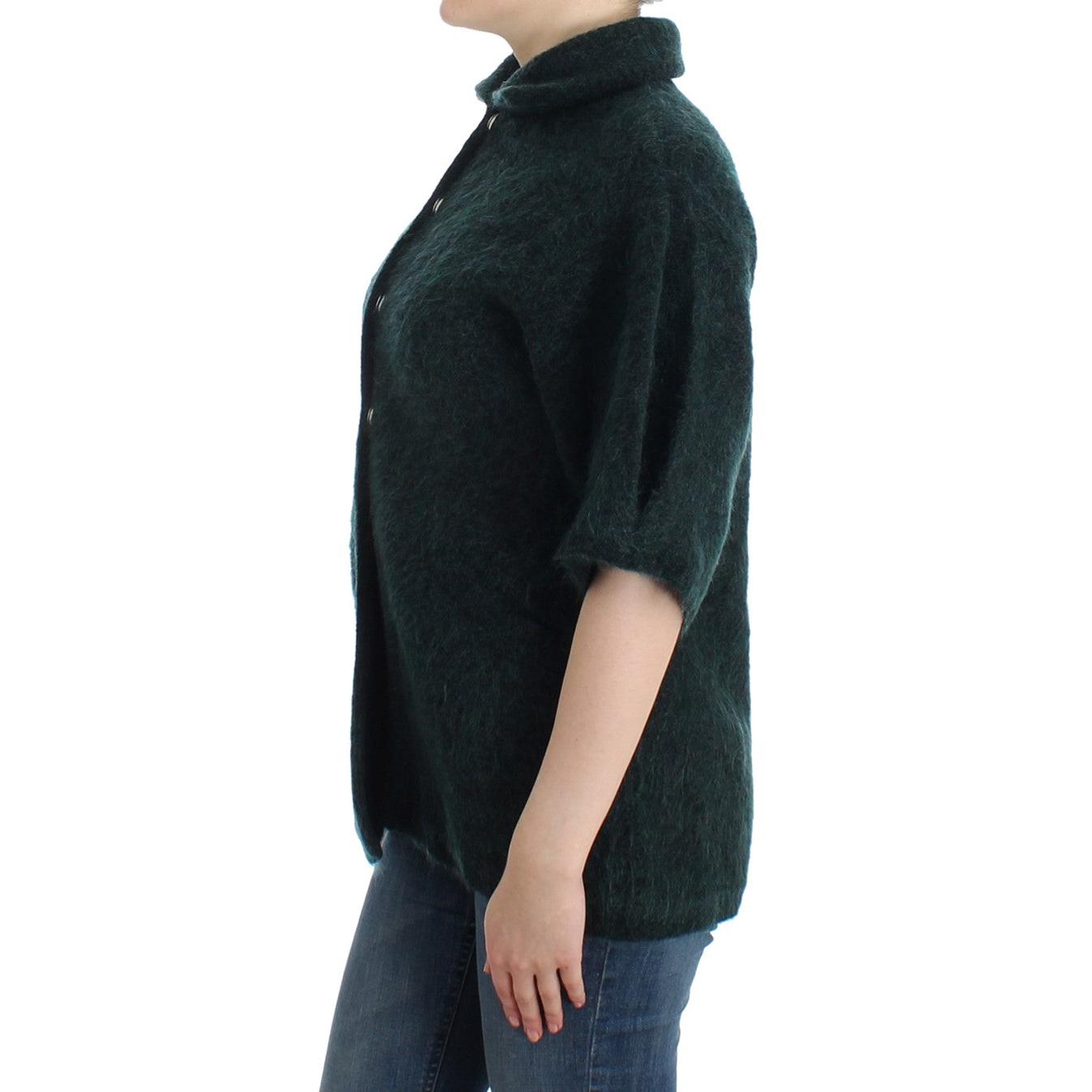 Green mohair knitted cardigan - coffeewithmee2