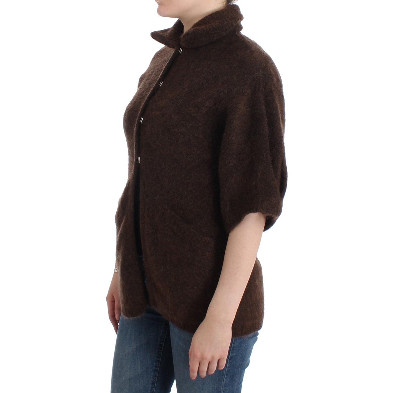 Brown mohair knitted cardigan - coffeewithmee2