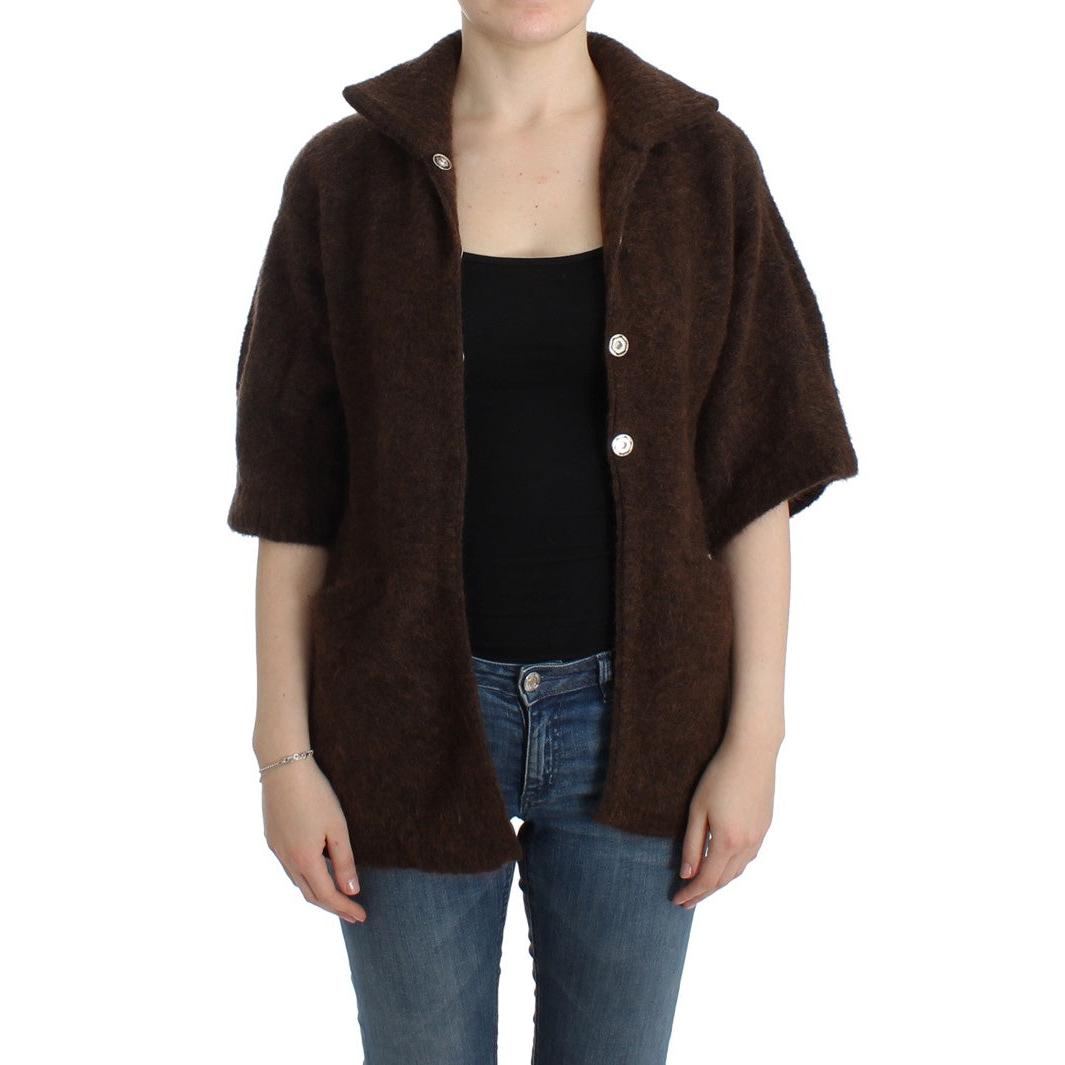 Brown mohair knitted cardigan - coffeewithmee2