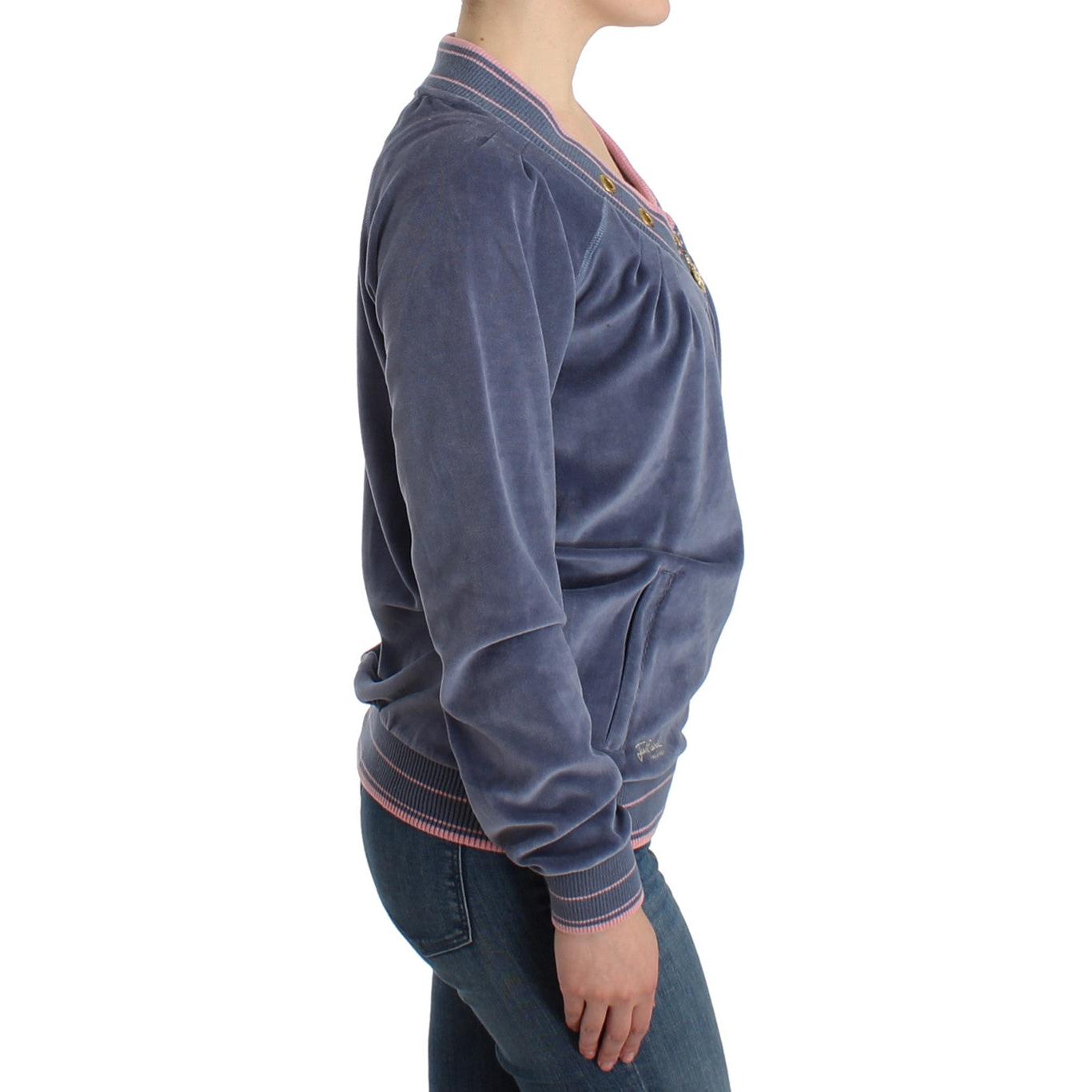 Blue velvet zipup sweater - coffeewithmee2