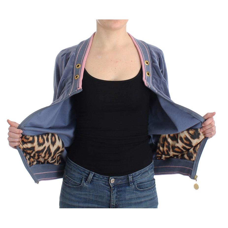 Blue velvet zipup sweater - coffeewithmee2