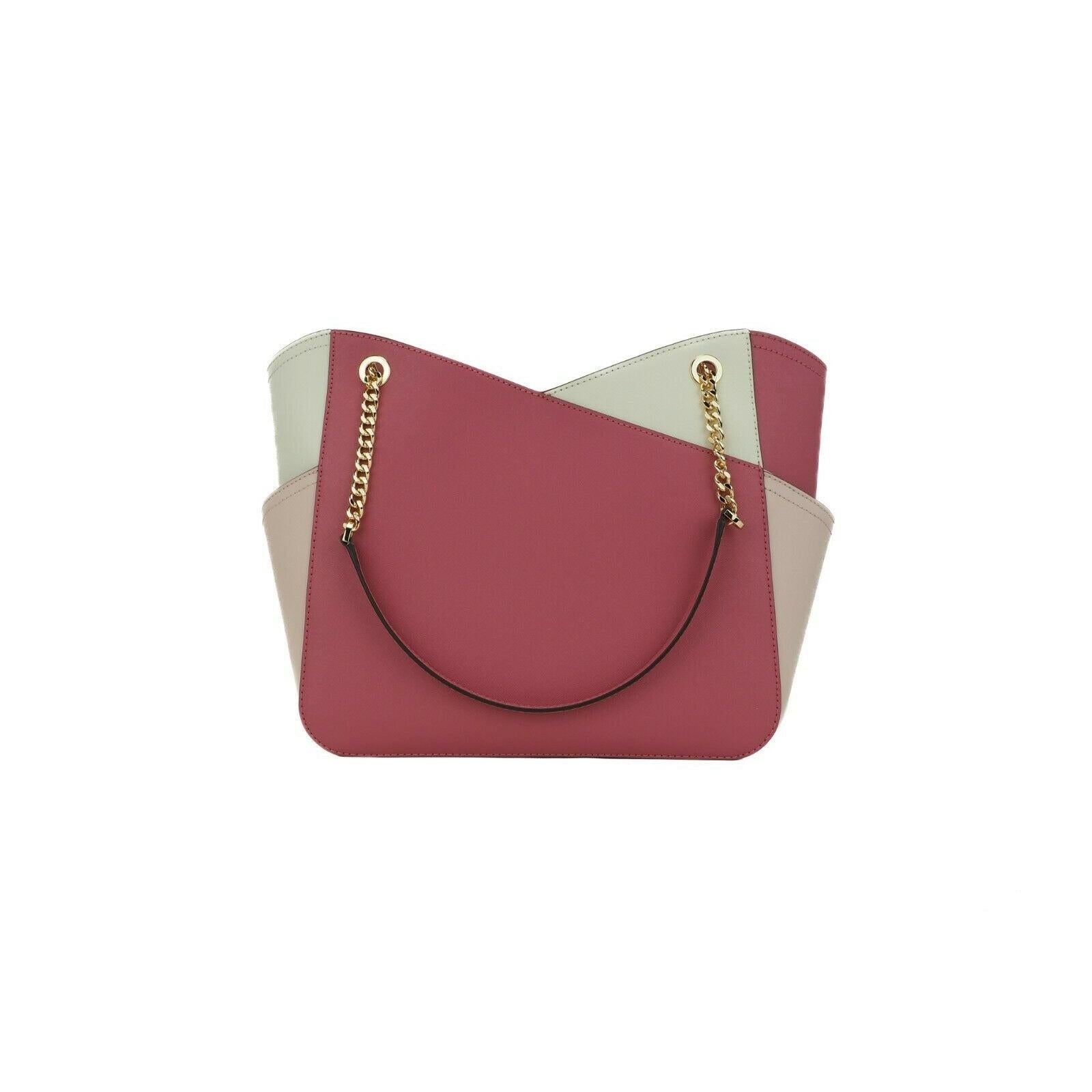 Jet Set Leather Large X Cross Chain Shoulder Tote Bag (Rosewood Multi) - coffeewithmee2