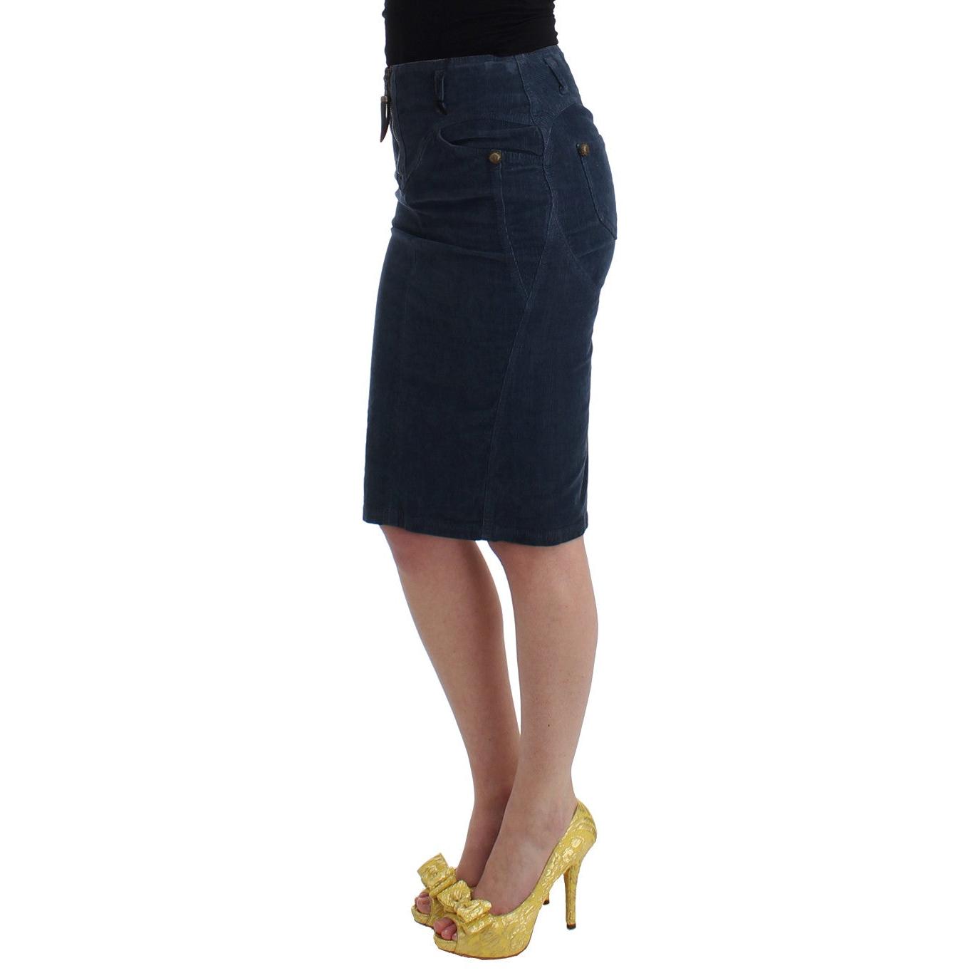 Blue corduroy pencil skirt - coffeewithmee2