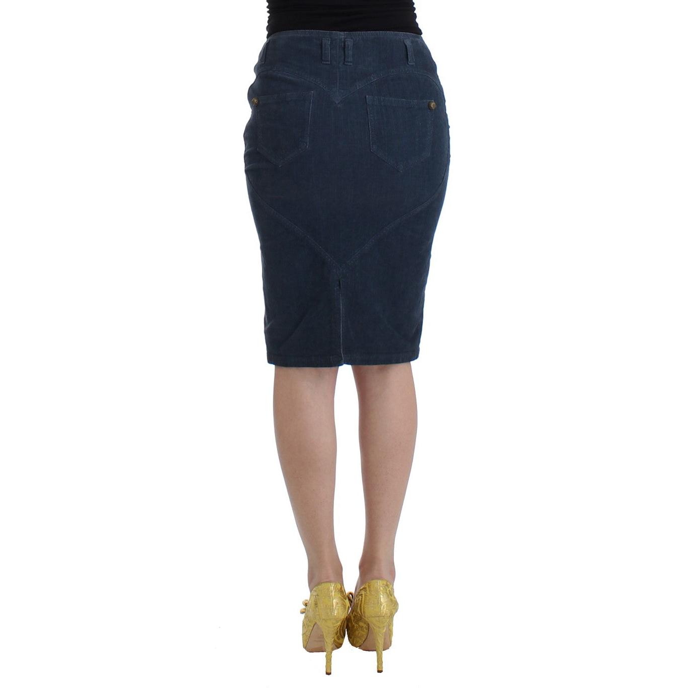Blue corduroy pencil skirt - coffeewithmee2