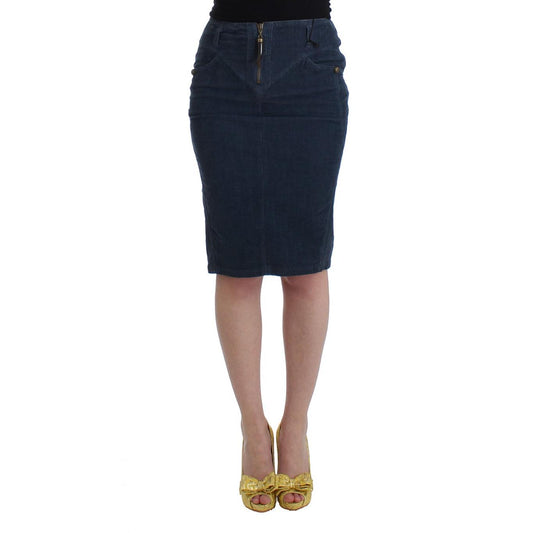 Blue corduroy pencil skirt - coffeewithmee2