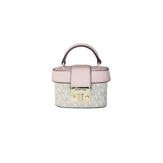 Rose Mini Signature PVC Leather Trunk Crossbody Handbag (Vanilla/Powder Blush) - coffeewithmee2