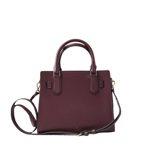 Hamilton Small Grained Leather Satchel Crossbody Bag Handbag (Merlot Solid) - coffeewithmee2
