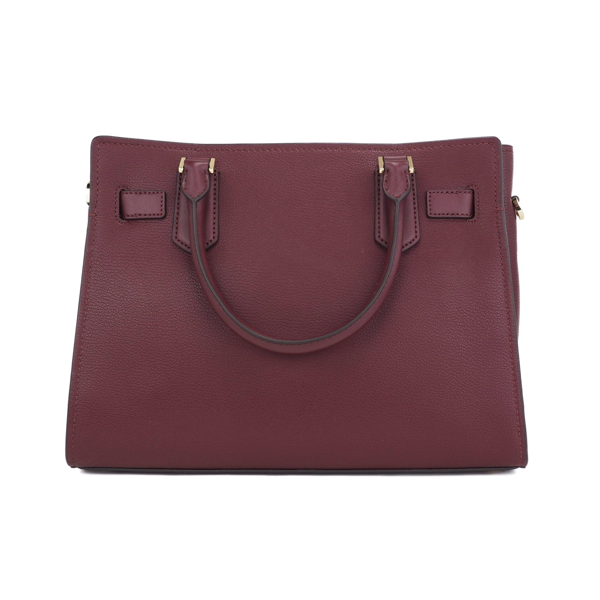 Hamilton Medium Leather Satchel Crossbody Handbag (Merlot) - coffeewithmee2