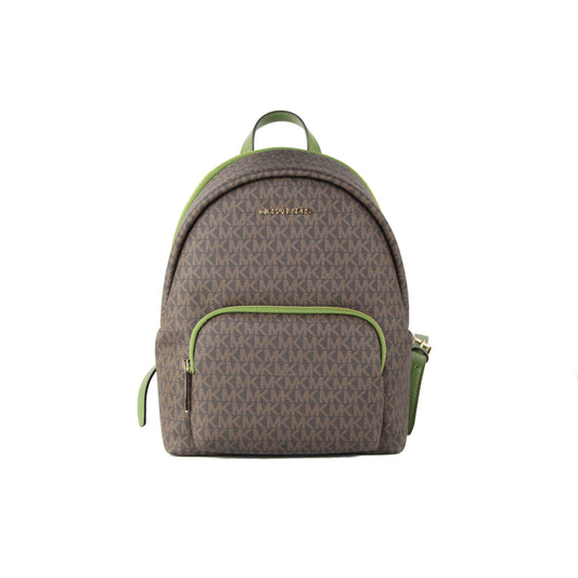 Erin Medium Signature PVC Backpack BookBag Bag (Brown/Evergreen) - coffeewithmee2