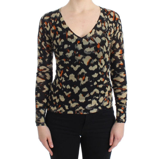 Multicolor v-neck wool jumper - coffeewithmee2