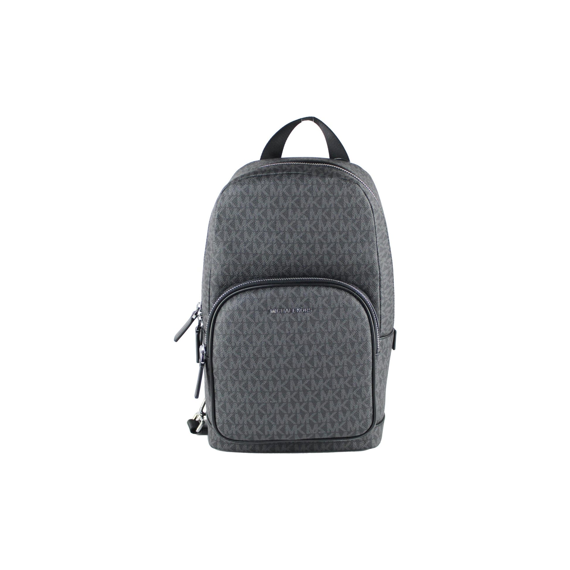 Cooper Medium Signature PVC Commuter Slingpack Crossbody Bag (Black Signature) - coffeewithmee2